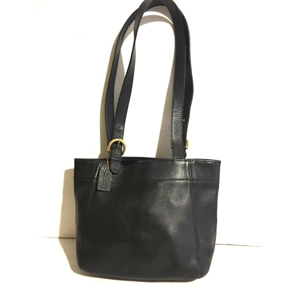 Coach vintage black leather shoulder handbag - Picture 6 of 11